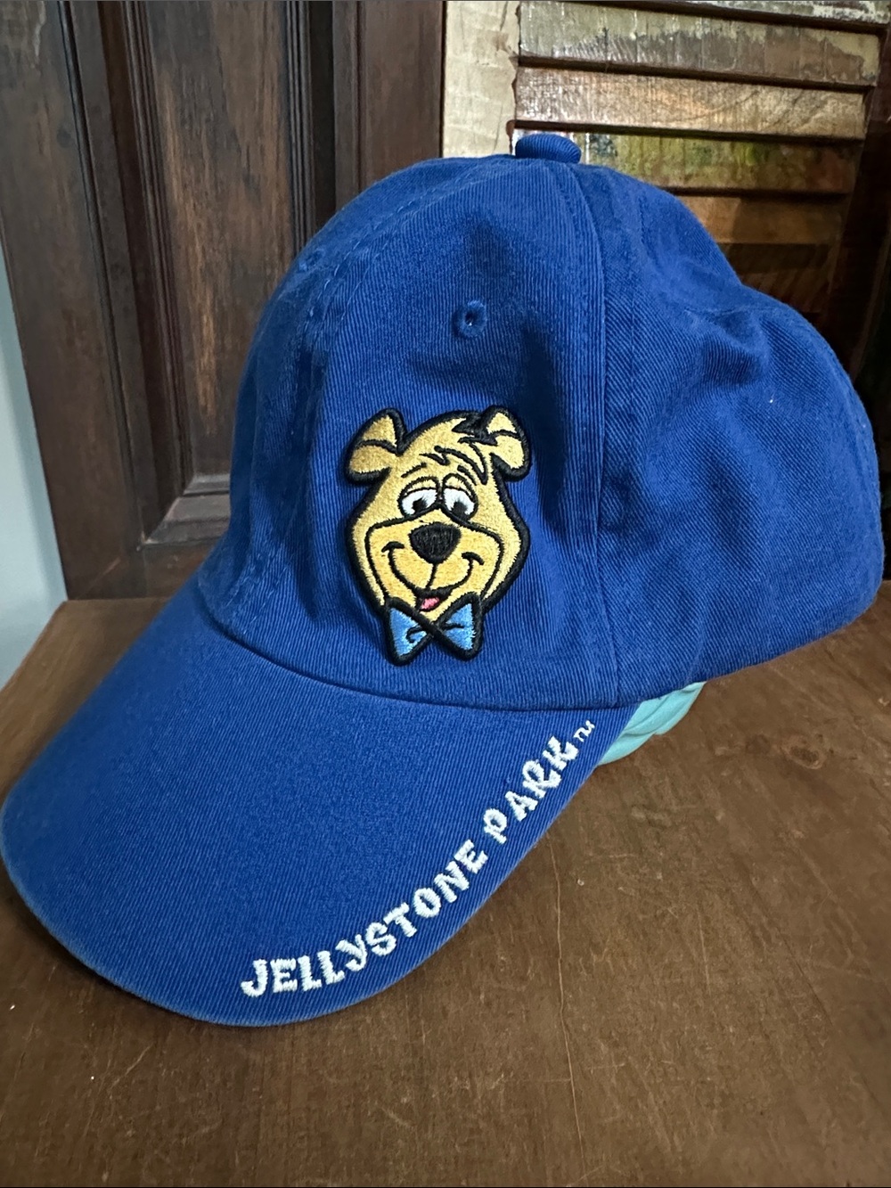 Kids Blue Baseball Cap with Bear Patch OS